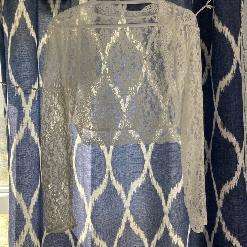 White lace wrap for wedding dress